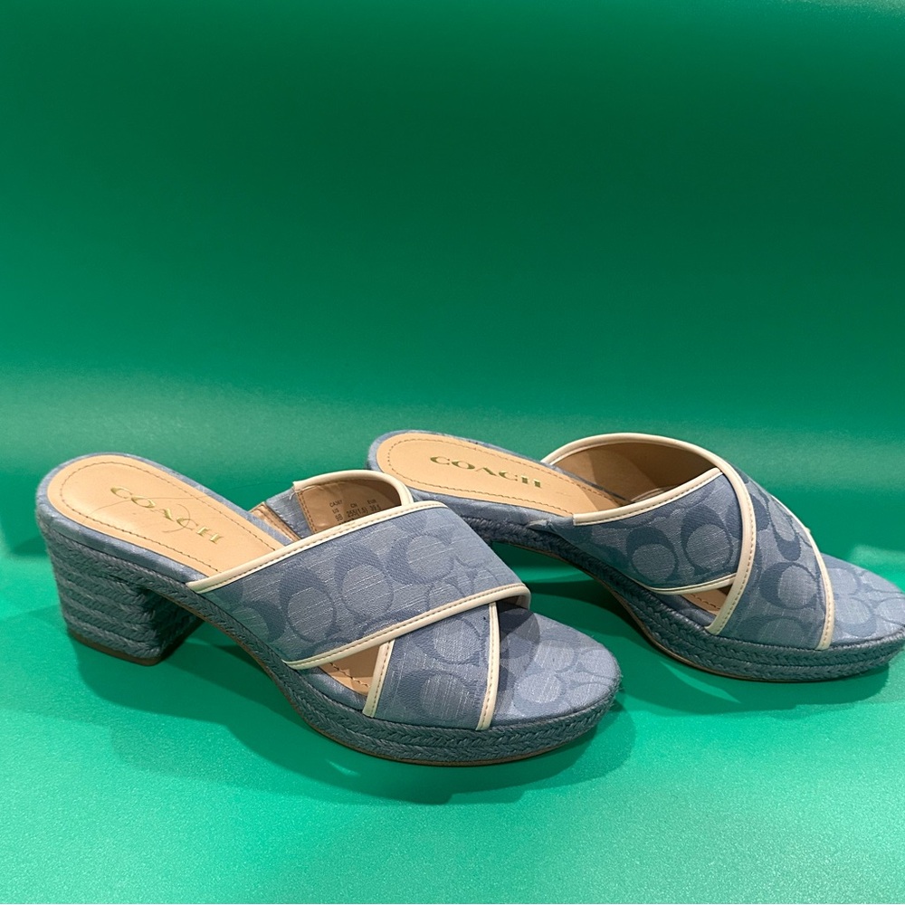 Coach Blue Casual Mules Comfortable Slip-On Design
